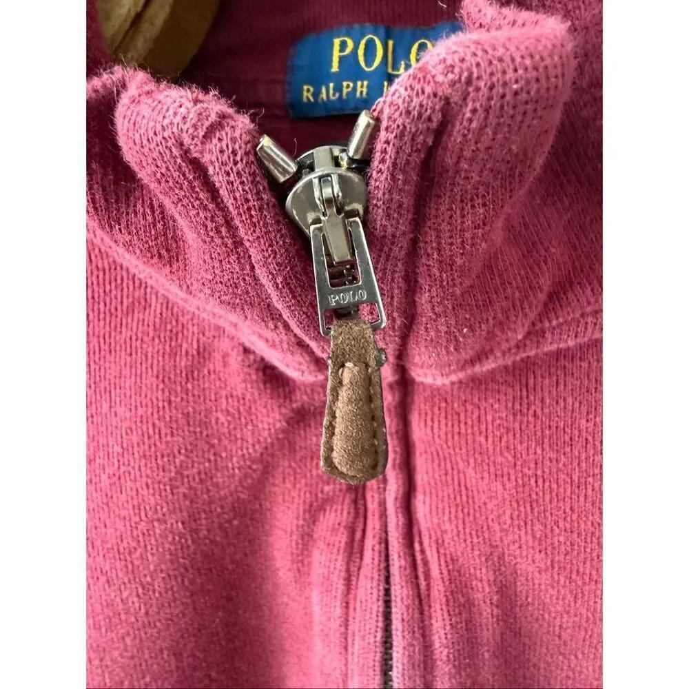 Polo Ralph Lauren 1/4 Zip Burgundy Cotton Pullover XL